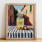 Ginger Lemonade – Italian Street Café Scene, Lemonade Still Life, no-text version framed in wood