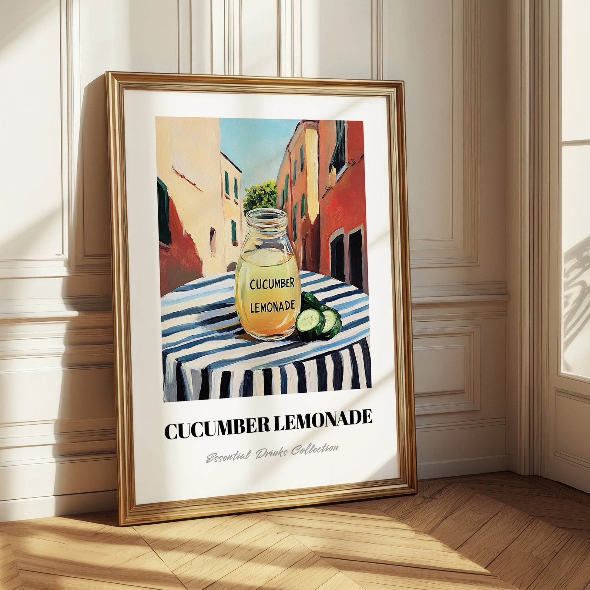 Cucumber Lemonade – Italian Street Café Scene, Lemonade Painting