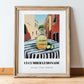 Cucumber Lemonade – Italian Street Café Scene, Lemonade Painting, in wooden frame leaning on the floor