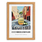 Cucumber Lemonade – Italian Street Café Scene, Lemonade Painting, set in oak frame
