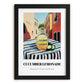 Cucumber Lemonade – Italian Street Café Scene, Lemonade Painting, in sleek black frame