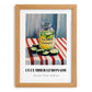 Cucumber Lemonade – on Striped Tablecloth, Lemonade Poster, set in oak frame