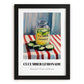 Cucumber Lemonade – on Striped Tablecloth, Lemonade Poster, in sleek black frame