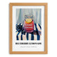 Blueberry Lemonade – on Striped Tablecloth, Lemonade Art, set in oak frame