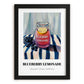 Blueberry Lemonade – on Striped Tablecloth, Lemonade Art, in sleek black frame