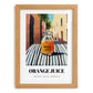 Orange Juice – Italian Urban Café Scene, Lemonade Art, set in oak frame