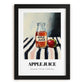 Apple Juice – on Striped Tablecloth, Lemonade Painting, in sleek black frame