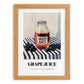 Grape Juice – on Striped Tablecloth, Lemonade Print, set in oak frame