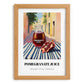 Pomegranate Juice – Italian Outdoor Café Scene, Lemonade Painting, set in oak frame
