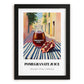 Pomegranate Juice – Italian Outdoor Café Scene, Lemonade Painting, in sleek black frame