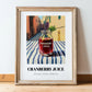 Cranberry Juice – Italian Street Café Scene, Lemonade Print, in wooden frame leaning on the floor