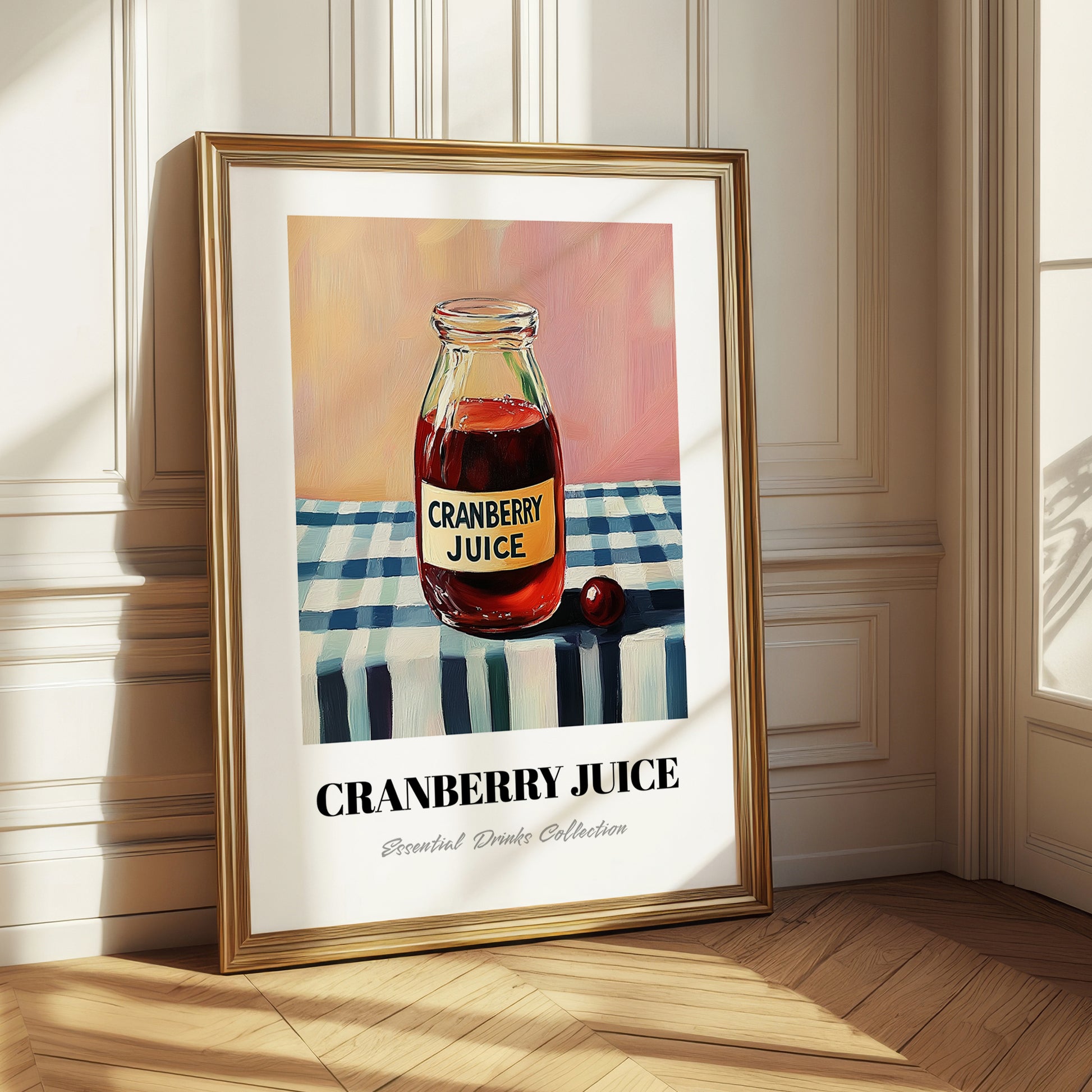 Cranberry Juice – on Striped Tablecloth, Lemonade Poster