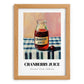 Cranberry Juice – on Striped Tablecloth, Lemonade Poster, set in oak frame