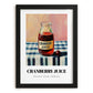 Cranberry Juice – on Striped Tablecloth, Lemonade Poster, in sleek black frame