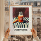 Carrot Juice – on Striped Tablecloth, Lemonade Wall Decor, styled in a charming Paris street view