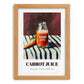 Carrot Juice – on Striped Tablecloth, Lemonade Wall Decor, set in oak frame