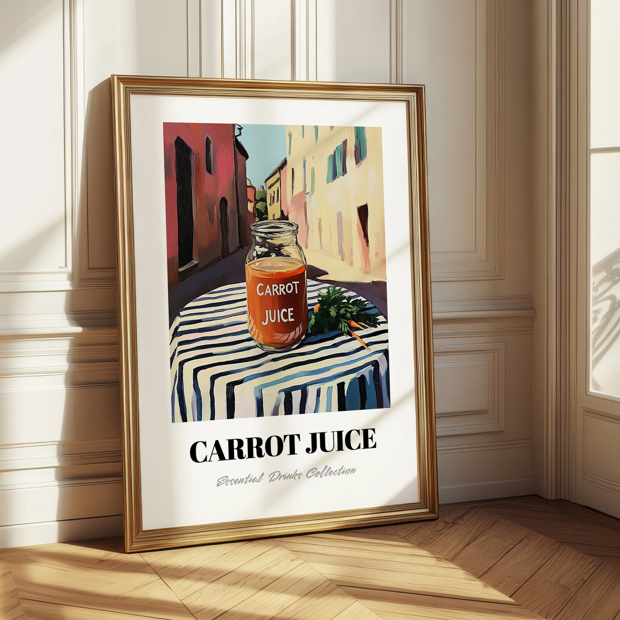 Carrot Juice – Italian Street Café Scene, Lemonade Painting