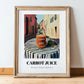 Carrot Juice – Italian Street Café Scene, Lemonade Painting, in wooden frame leaning on the floor