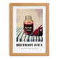 Beetroot Juice – on Striped Tablecloth, Lemonade Wall Illustration, set in oak frame