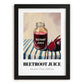 Beetroot Juice – on Striped Tablecloth, Lemonade Wall Illustration, in sleek black frame