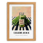 Celery Juice – on Striped Tablecloth, Lemonade Painting, set in oak frame