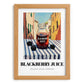 Blackberry Juice – Italian Urban Café Scene, Lemonade Print, set in oak frame