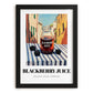 Blackberry Juice – Italian Urban Café Scene, Lemonade Print, in sleek black frame