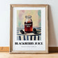 Blackberry Juice – on Striped Tablecloth, Lemonade Wall Painting, in wooden frame leaning on the floor