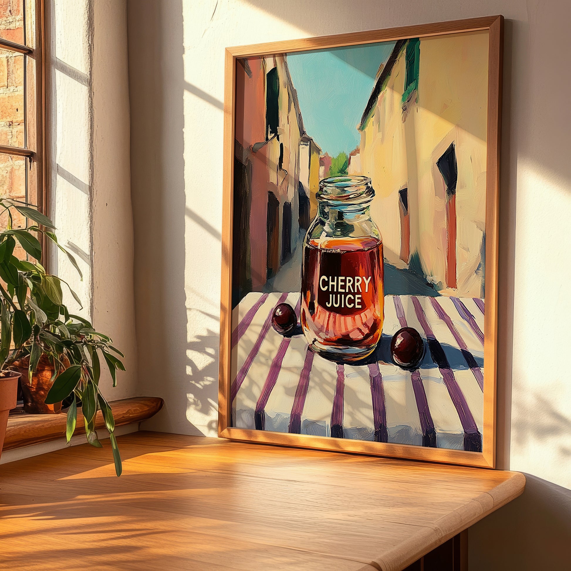 Cherry Juice – Italian Café on the Corner, Lemonade Poster, clean layout with no caption