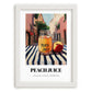 Peach Juice – Italian Street Café Scene, Lemonade Painting, placed in minimal white frame