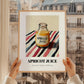Apricot Juice – on Striped Tablecloth, Lemonade Print, styled in a charming Paris street view