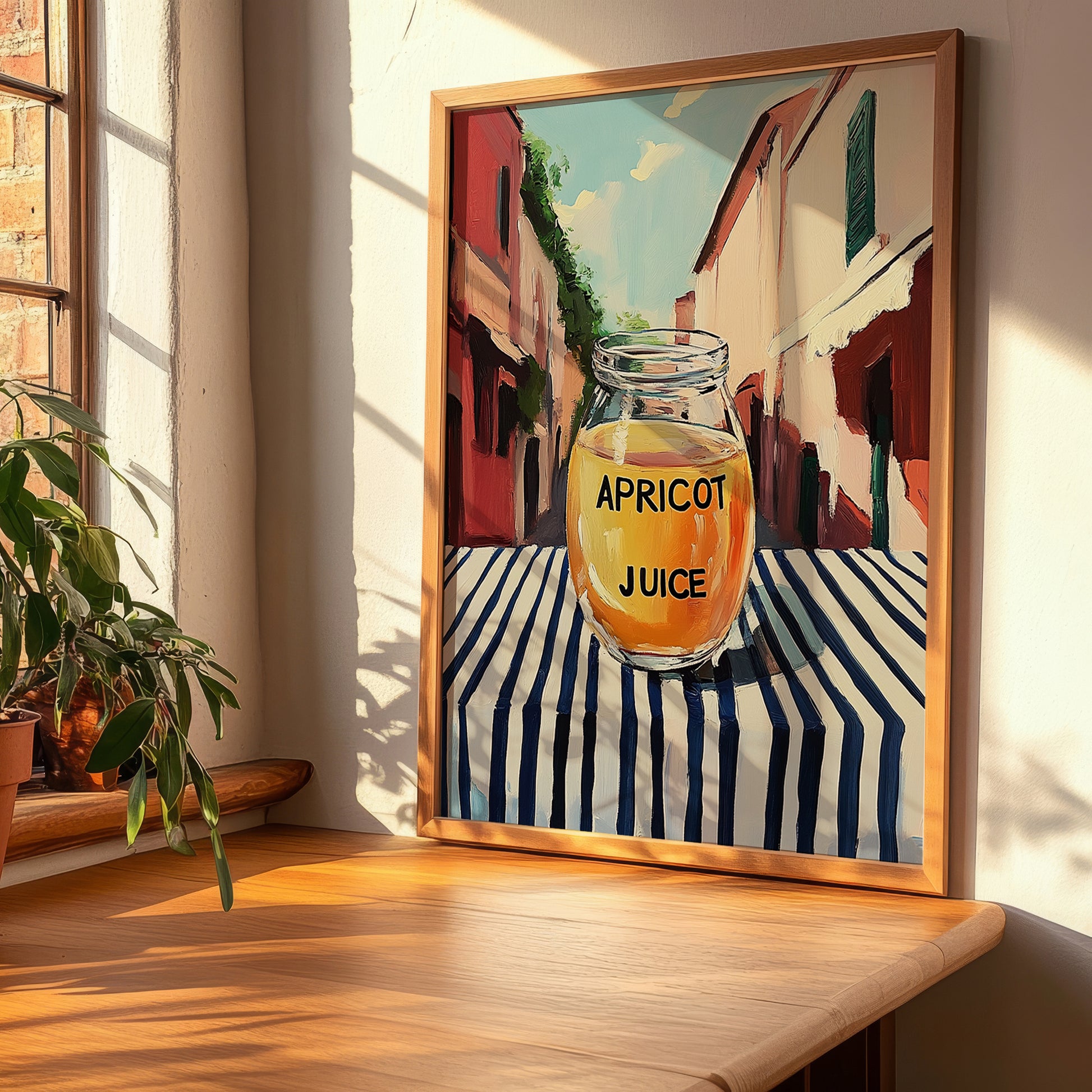 Apricot Juice – Italian Outdoor Café Scene, Lemonade Poster, clean layout with no caption