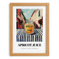Apricot Juice – Italian Outdoor Café Scene, Lemonade Poster, set in oak frame