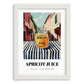 Apricot Juice – Italian Outdoor Café Scene, Lemonade Poster, placed in minimal white frame