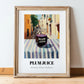 Plum Juice – Italian Street Café Scene, Lemonade Wall Art, in wooden frame leaning on the floor