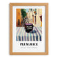Plum Juice – Italian Street Café Scene, Lemonade Wall Art, set in oak frame