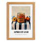 Apricot Jam – on Striped Tablecloth, Jam Wall Print, set in oak frame