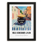 Blueberry Jam – Italian Café on the Corner, Jam Print, in sleek black frame