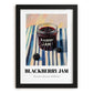 Blackberry Jam – on Striped Tablecloth, Jam Poster, in sleek black frame