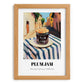 Plum Jam – Italian Street Café Scene, Jam Print, set in oak frame