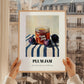 Plum Jam – on Striped Tablecloth, Jam Wall Decor, styled in a charming Paris street view