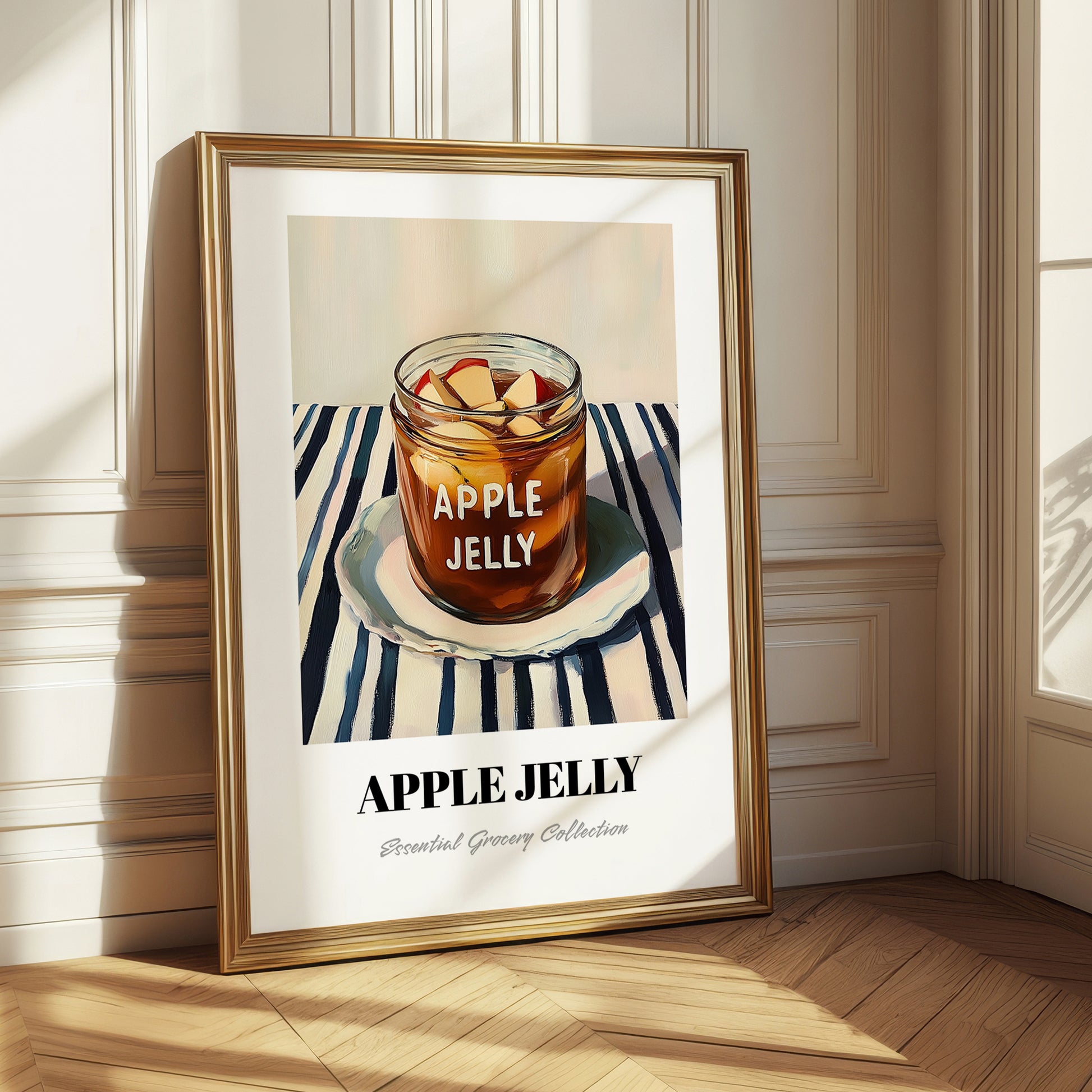 Apple Jelly – on Striped Tablecloth, Jam Wall Decor