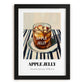 Apple Jelly – on Striped Tablecloth, Jam Wall Decor, in sleek black frame