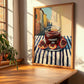 Pomegranate Jam – Italian Street Café Scene, Jam Painting, clean layout with no caption