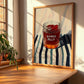 Quince Jelly – on Striped Tablecloth, Jam Illustration, clean layout with no caption