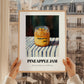 Pineapple Jam – on Striped Tablecloth, Jam Art, styled in a charming Paris street view