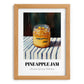 Pineapple Jam – on Striped Tablecloth, Jam Art, set in oak frame