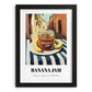 Banana Jam – Italian Outdoor Café Scene, Jam Still Life, in sleek black frame