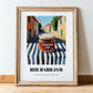 Rhubarb Jam – Italian Street Café Scene, Jam Wall Decor, in wooden frame leaning on the floor