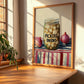 Pickled Onions – on Striped Tablecloth, Canned Vegetables Still Life, clean layout with no caption